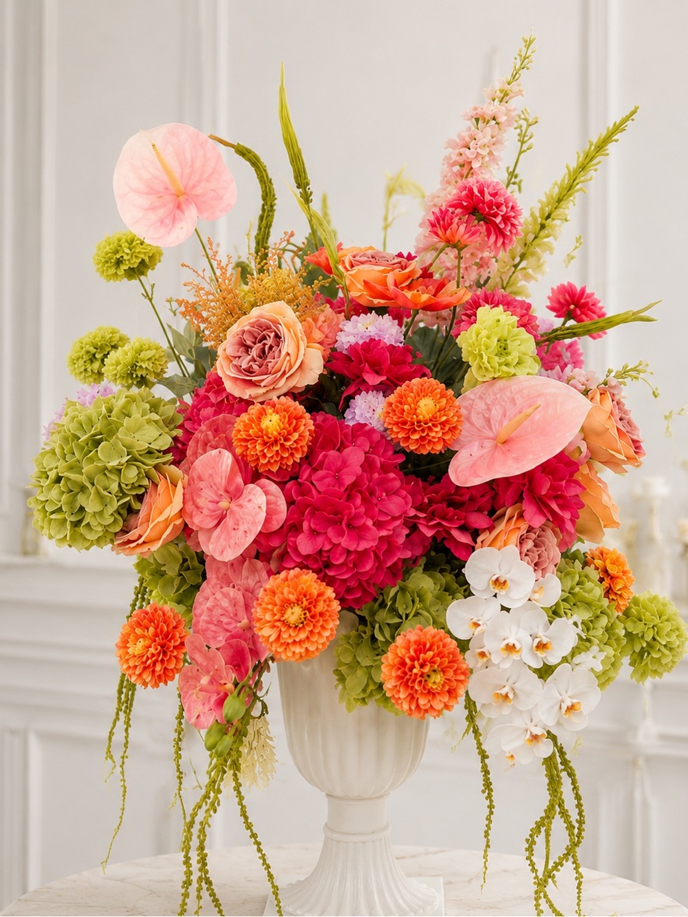 Elegant Pink & Coral Floral Arrangement by